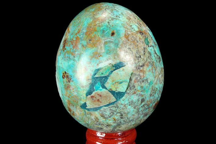Polished Chrysocolla Egg - Peru #99469